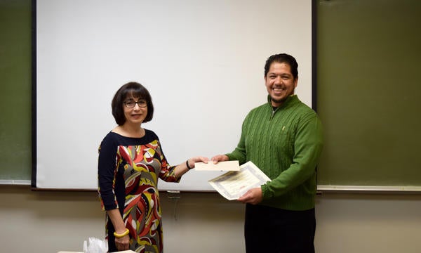 Francisco receiving Swanson Award 2020